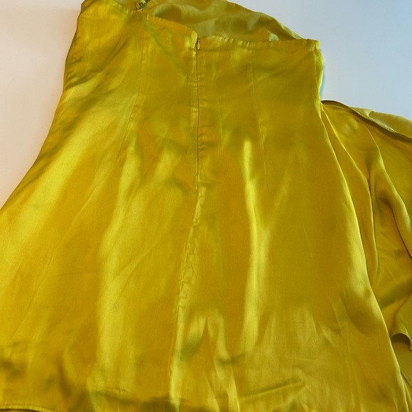 LOVERS + FRIENDS Karen Faux Wrap Skinny Strap One Shoulder,Chartreuse Mini, Sz S - Picture 10 of 12
